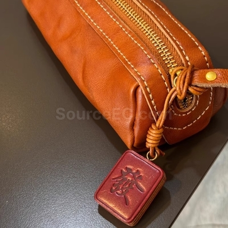 禮品訂造皮革麻將掛件鑰匙扣紀念品