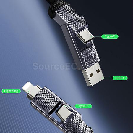 禮品訂造磁吸四合一數據線鑰匙扣紀念品