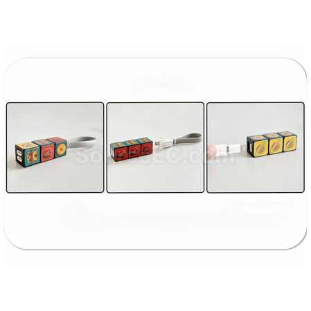 禮品訂造扭轉魔方三合一數據線紀念品