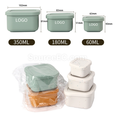禮品訂造加厚可微波加熱矽膠飯盒紀念品