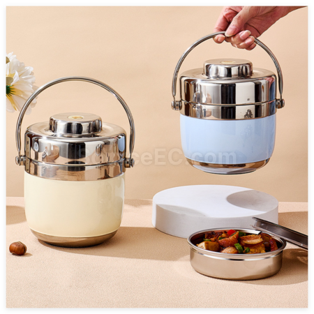 禮品訂造不鏽鋼雙層真空飯盒紀念品