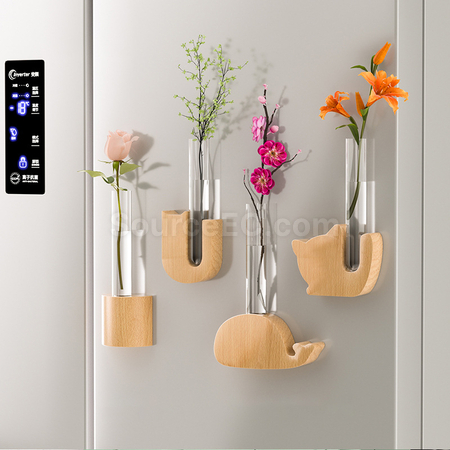禮品訂造原木冰箱貼花瓶紀念品