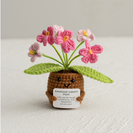 禮品訂造針織花朵植物盆栽紀念品