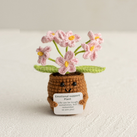 禮品訂造針織花朵植物盆栽紀念品