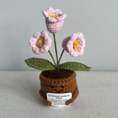 禮品訂造針織花朵植物盆栽紀念品