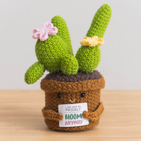 禮品訂造針織花朵植物盆栽紀念品