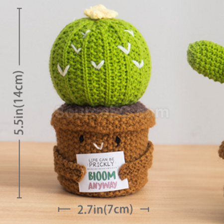 禮品訂造針織花朵植物盆栽紀念品