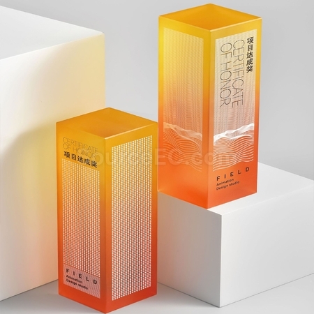 禮品訂造漸變水晶立柱獎盃紀念品