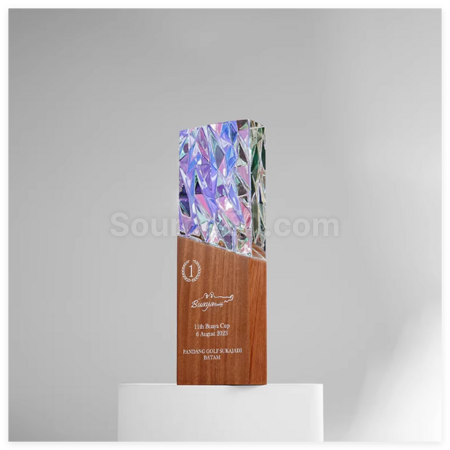 禮品訂造幻彩水晶獎座紀念品