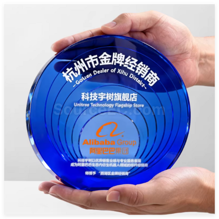 禮品訂造琉璃水晶紀念盤紀念品