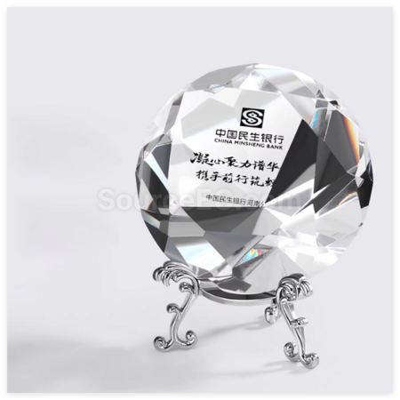 禮品訂造創意鑽石水晶獎座紀念品