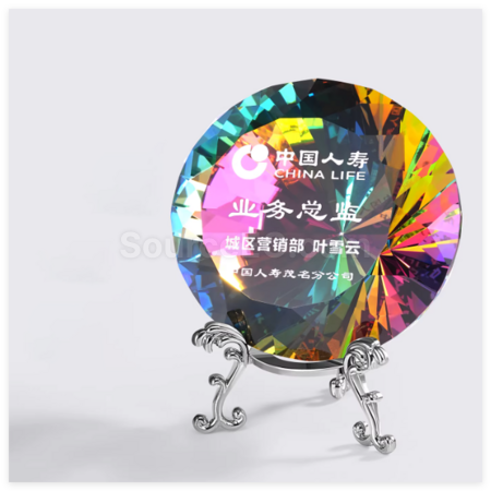 禮品訂造創意鑽石水晶獎座紀念品