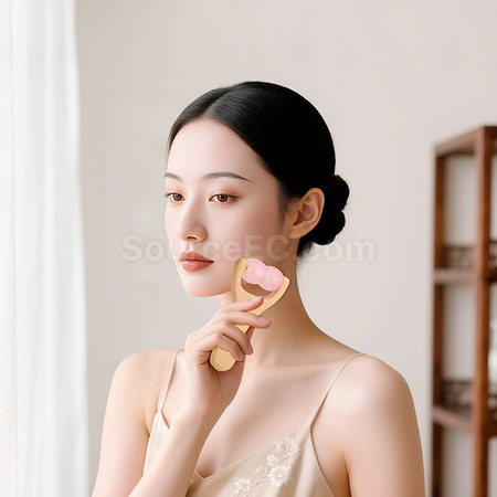 禮品訂造粉晶玉石滾輪按摩器紀念品