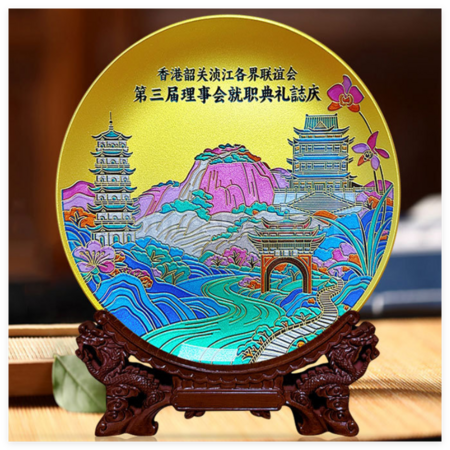 禮品訂造玻璃圓盤紀念碟紀念品