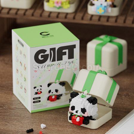 禮品訂造熊猫小狗動物積木玩具禮盒紀念品
