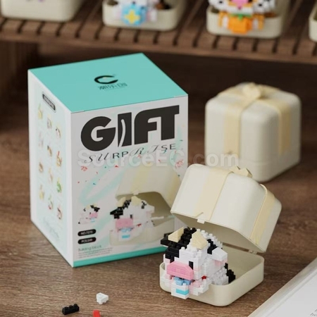 禮品訂造熊猫小狗動物積木玩具禮盒紀念品