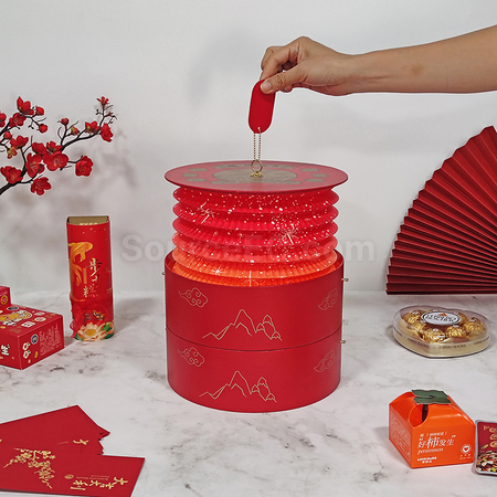 禮品訂造手提燈籠圓形禮盒紀念品