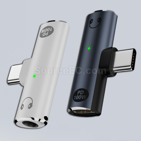 禮品訂造Type-C二合一耳機充電擴充器紀念品