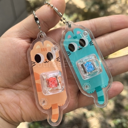 禮品訂造貓咪按鍵解壓玩具鑰匙圈紀念品