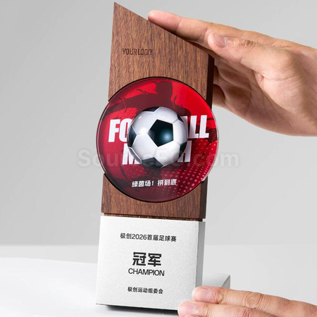 禮品訂造實木水晶獎座紀念品