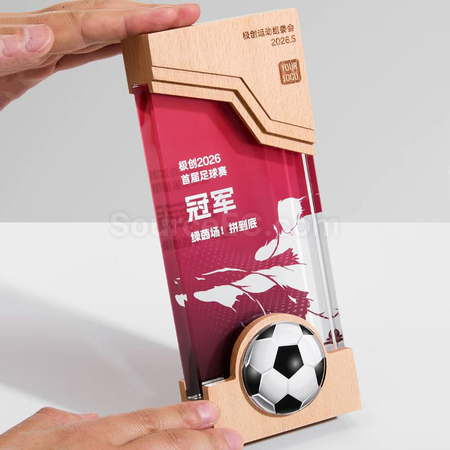 禮品訂造實木水晶獎座紀念品
