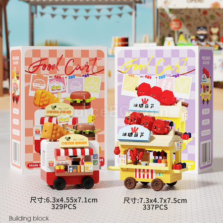 禮品訂造街邊美食小車街景積木紀念品