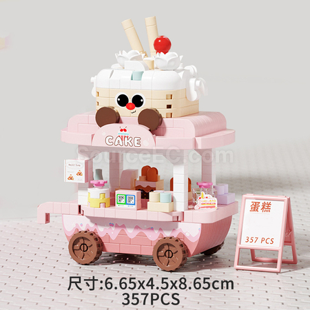 禮品訂造街邊美食小車街景積木紀念品