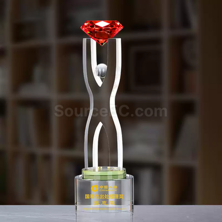 禮品訂造鑽石水晶獎座紀念品