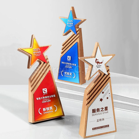 禮品訂造實木水晶獎座紀念品