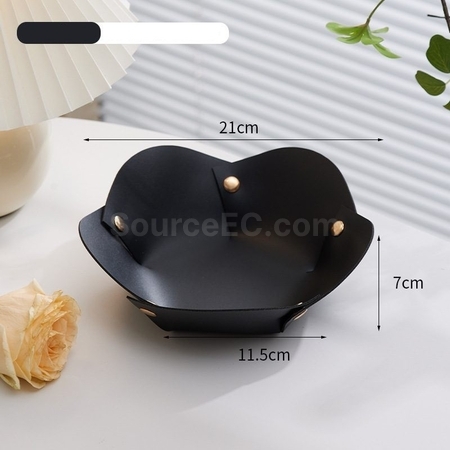 禮品訂造花朵形狀PU皮革摺疊收納盤紀念品