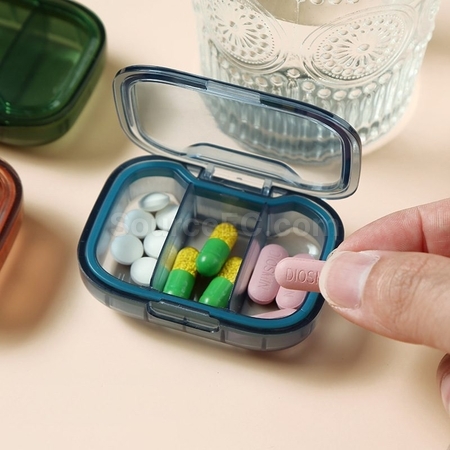 禮品訂造便攜式3格藥丸分裝盒紀念品