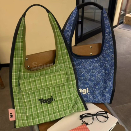 禮品訂造大容量多色格紋單肩手拎斜挎袋紀念品
