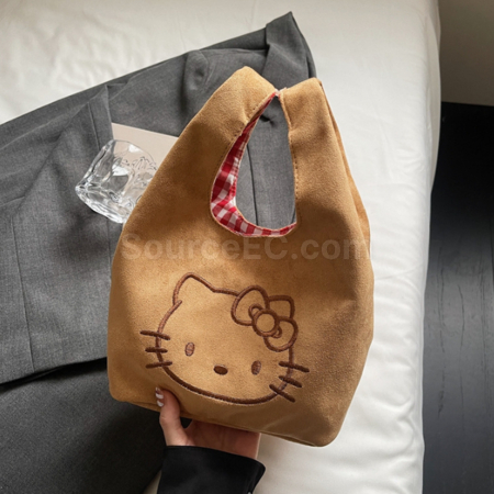 禮品訂造麂皮拼復古紅格子手提包紀念品