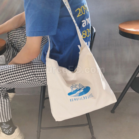 禮品訂造小清新文藝風斜背帆布袋紀念品