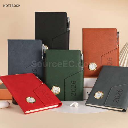 禮品訂造時鐘PU筆記本紀念品