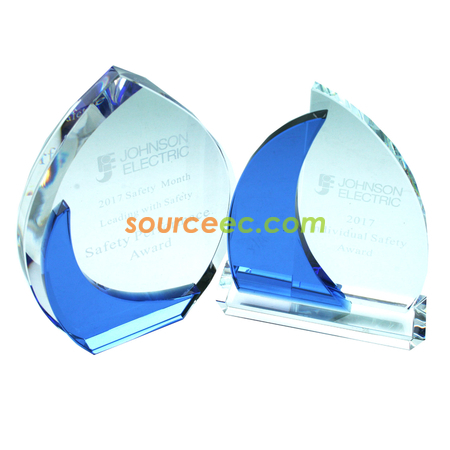 藍彩水晶獎座 | 彩色水晶獎座 | 藍色水晶座 | Crystal Trophies | 訂製水晶獎座