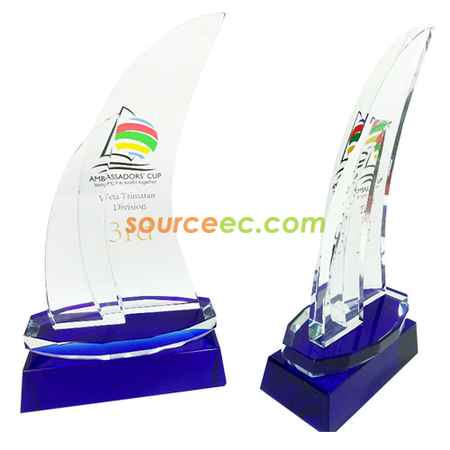 藍彩水晶獎座 | 彩色水晶獎座 | 藍色水晶座 | Crystal Trophies | 訂製水晶獎座