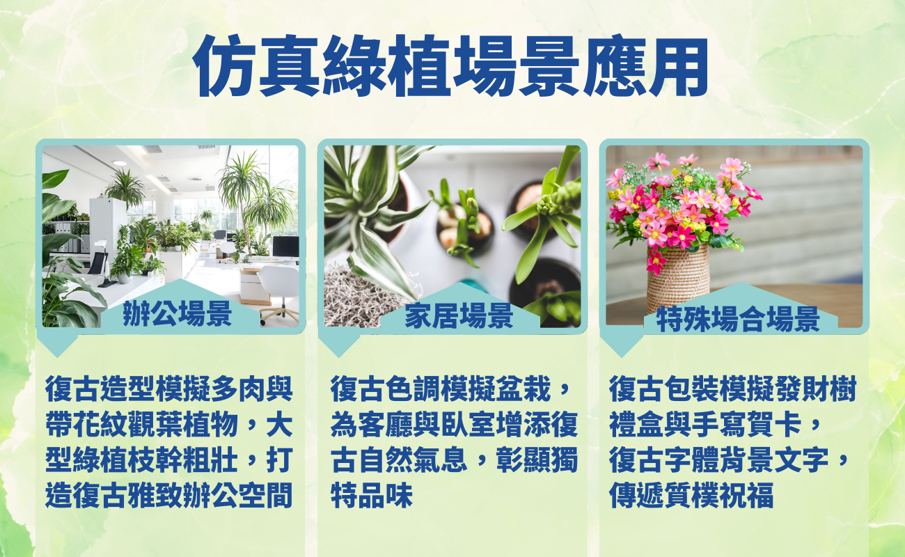 仿真植物, 客製化盆栽, 辦公室綠植, 療癒禮品, 綠植盆栽