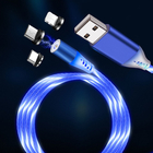 七彩流光磁吸充電線三合一360度圓頭磁力充電線