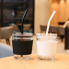 禮品訂造帶蓋吸管玻璃杯紀念品