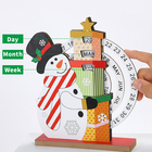 禮品訂造雪人旋轉萬年檯曆紀念品