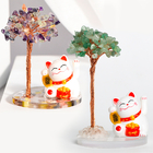 禮品訂造招財貓水晶樹紀念品