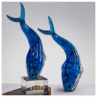 禮品訂造琉璃鯨魚水晶獎座紀念品